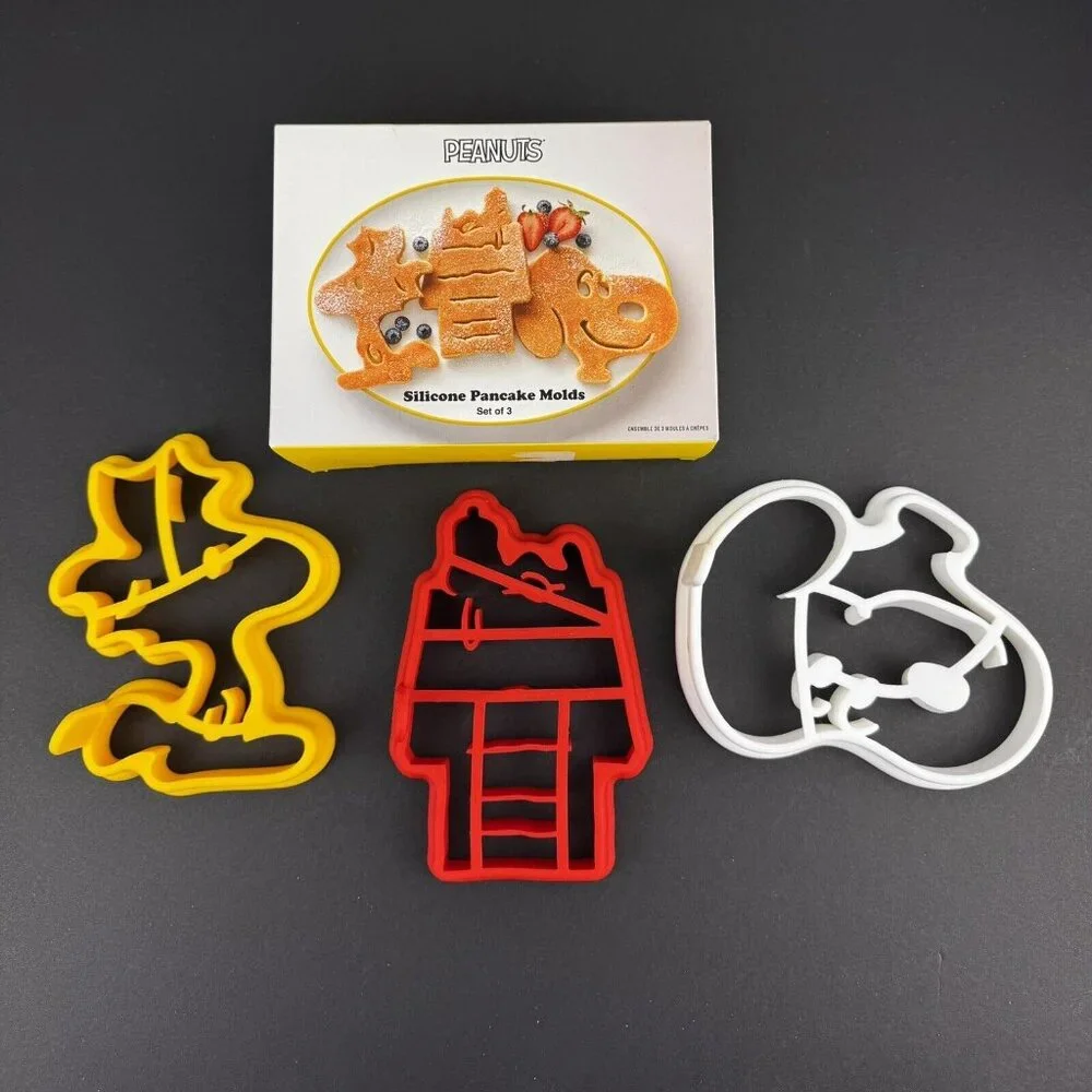 Snoopy Woodstock Peanuts Silicone Pancake Molds Set of 3 Williams Sonoma